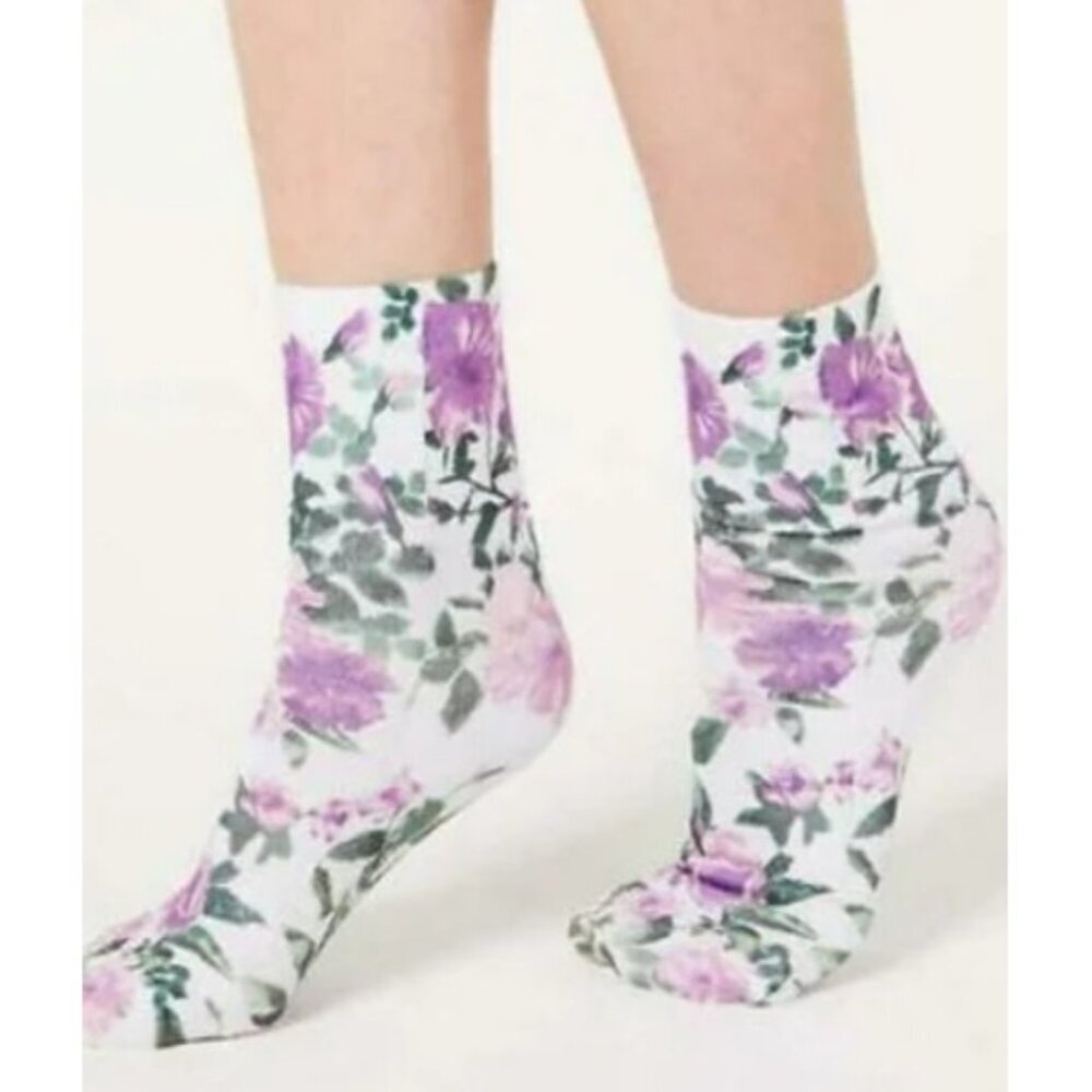 INC International Concepts Womens One Size‎ Fits Most Floral Ankle Socks 2568